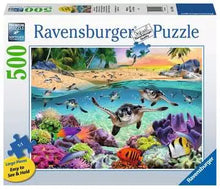 Load image into Gallery viewer, Race of the Baby Sea Turtles - 500 Piece Puzzle by Ravensburger