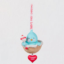 Load image into Gallery viewer, Baby Boy’s First Christmas Blue Bird 2022 Ornament