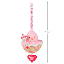 Load image into Gallery viewer, Baby Girl's First Christmas Pink Bird 2022 Ornament