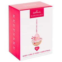 Load image into Gallery viewer, Baby Girl's First Christmas Pink Bird 2022 Ornament