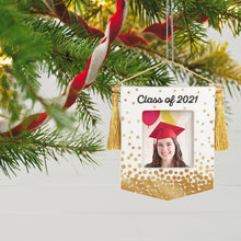 Load image into Gallery viewer, Congrats, Grad! Class of 2021 Porcelain Photo Frame Ornament
