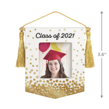 Load image into Gallery viewer, Congrats, Grad! Class of 2021 Porcelain Photo Frame Ornament