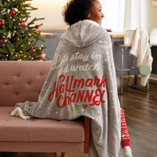 Load image into Gallery viewer, Hallmark Channel Let's Stay In Oversized Hooded Blanket, 50x70