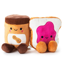 Load image into Gallery viewer, PB&J sandwich magnetic plush set, peanut butter jar & bread with jelly