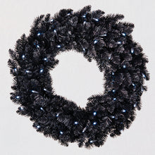 Load image into Gallery viewer, Star Galaxy Black Wreath With Lights, 30"