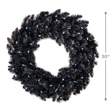 Load image into Gallery viewer, Star Galaxy Black Wreath With Lights, 30"