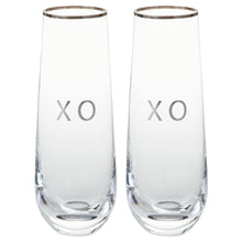 Load image into Gallery viewer, XO Stemless Champagne Flutes, Set of 2 - Hallmark Timmins