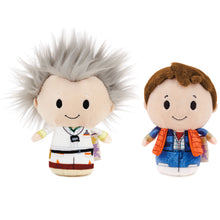 Load image into Gallery viewer, itty bittys® Back to the Future Marty McFly Plush and Dr. Emmett Brown Plush in the Time Machine Set