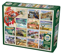 Load image into Gallery viewer, Cobble Hill 1000‑pc jigsaw featuring iconic Canada postcards