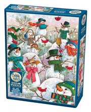 Load image into Gallery viewer, Hill Of A Lot Of Snowmen - 500 Piece Puzzle by Cobble Hill