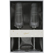 Load image into Gallery viewer, ENGAGED GIFT BOXED 7 OZ GLASS TOASTING FLUTE SET
