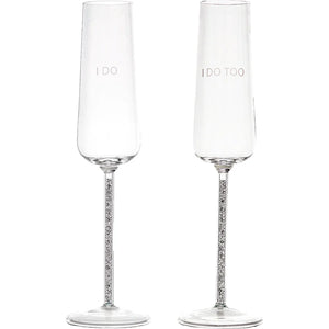 I DO TOO GIFT BOXED 7 OZ GLASS TOASTING FLUTE SET