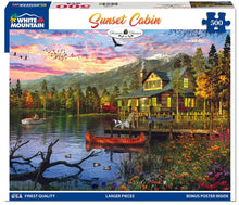 Load image into Gallery viewer, Sunset Cabin - 500 Piece Puzzle by White Mountain
