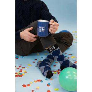 HAPPY BDAY 18 OZ MUG AND SOCK SET