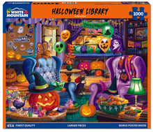 Load image into Gallery viewer, Halloween Library - 1000 Piece White Puzzle
