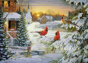 Sunset Cardinals - 1000 Piece Puzzle by Cobble Hill