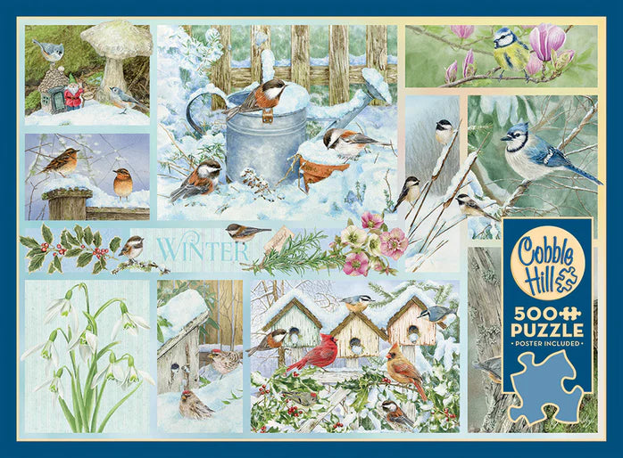 Garden Birds in Winter - 500 Piece Puzzle by Cobble Hill