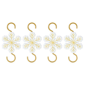 Snowflake Metal Ornament Hooks, Set of 4