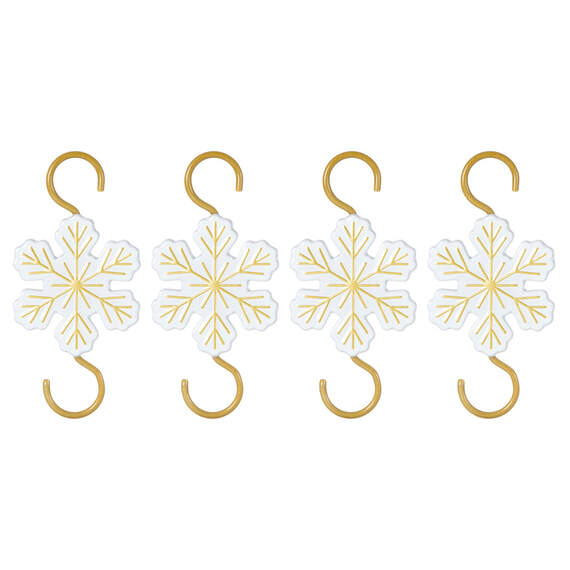 Snowflake Metal Ornament Hooks, Set of 4