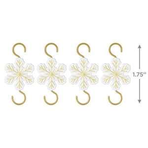 Snowflake Metal Ornament Hooks, Set of 4