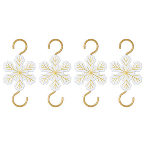 Snowflake Metal Ornament Hooks, Set of 4