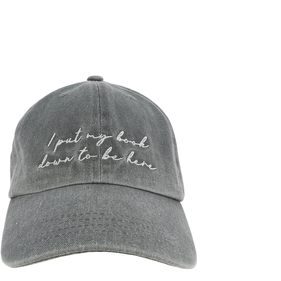 Book Down Gray Adjustable Hat