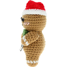 Load image into Gallery viewer, Gingerbread Crocheted Mini – Naughty or Nice? Bite Me! Holiday Figure
