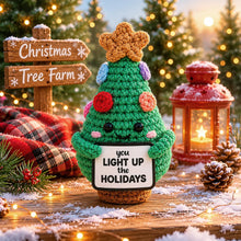 Load image into Gallery viewer, Christmas Tree Crocheted Mini – You Light Up the Holidays Keepsake Figure
