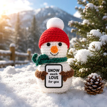 Load image into Gallery viewer, Snowman Crocheted Mini – Snow Much Love for You Keepsake Figure
