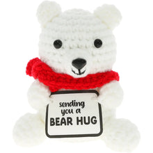 Load image into Gallery viewer, Polar Bear Crocheted Mini – Sending You a Bear Hug Keepsake Figure
