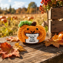 Load image into Gallery viewer, Pumpkin Crocheted Mini – You're the Pick of the Patch Keepsake Figure
