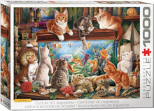 Load image into Gallery viewer, Cats by the Aquarium - 1000 Piece Puzzle by Eurographics
