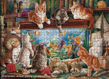 Load image into Gallery viewer, Cats by the Aquarium - 1000 Piece Puzzle by Eurographics
