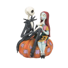 Load image into Gallery viewer, Jack &amp; Sally on Pumpkin - Disney Traditions
