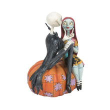 Load image into Gallery viewer, Jack &amp; Sally on Pumpkin - Disney Traditions
