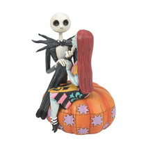 Load image into Gallery viewer, Jack &amp; Sally on Pumpkin - Disney Traditions
