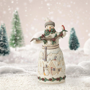 Snowman with Pine Garland Figure - Jim Shore Heartwood Creek