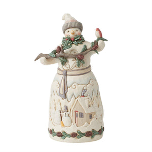Snowman with Pine Garland Figure - Jim Shore Heartwood Creek