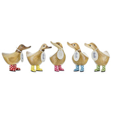 Load image into Gallery viewer, Spotty Boots Duckys by DCUK - Wooden Duck Decor - Hallmark Timmins
