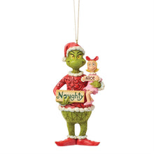 Load image into Gallery viewer, Grinch and Cindy Lou with Sign Ornament - Jim Shore Dr. Seuss
