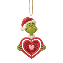 Load image into Gallery viewer, Grinch Rotating Heart PVC Ornament - Jim Shore Dr. Seuss
