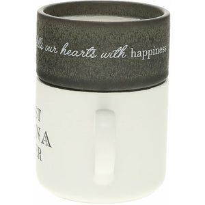 NANA STACKING MUG AND CANDLE SET 100% SOY WAX SCENT: TRANQUILITY