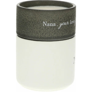 NANA STACKING MUG AND CANDLE SET 100% SOY WAX SCENT: TRANQUILITY