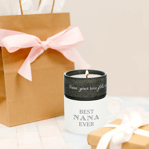 NANA STACKING MUG AND CANDLE SET 100% SOY WAX SCENT: TRANQUILITY