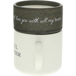 DAUGHTER STACKING MUG AND CANDLE SET 100% SOY WAX SCENT: TRANQUILITY