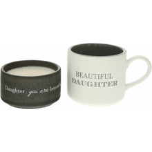 Load image into Gallery viewer, DAUGHTER STACKING MUG AND CANDLE SET 100% SOY WAX SCENT: TRANQUILITY
