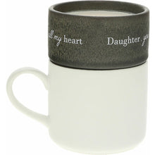 Load image into Gallery viewer, DAUGHTER STACKING MUG AND CANDLE SET 100% SOY WAX SCENT: TRANQUILITY
