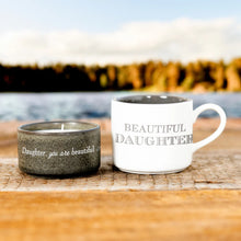 Load image into Gallery viewer, DAUGHTER STACKING MUG AND CANDLE SET 100% SOY WAX SCENT: TRANQUILITY
