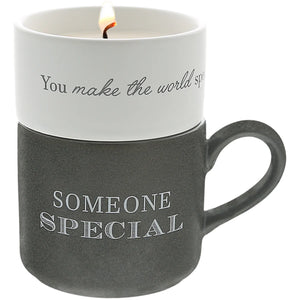 SOMEONE SPECIAL STACKING MUG AND CANDLE SET 100% SOY WAX SCENT: TRANQUILITY