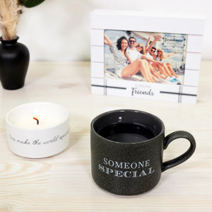 SOMEONE SPECIAL STACKING MUG AND CANDLE SET 100% SOY WAX SCENT: TRANQUILITY